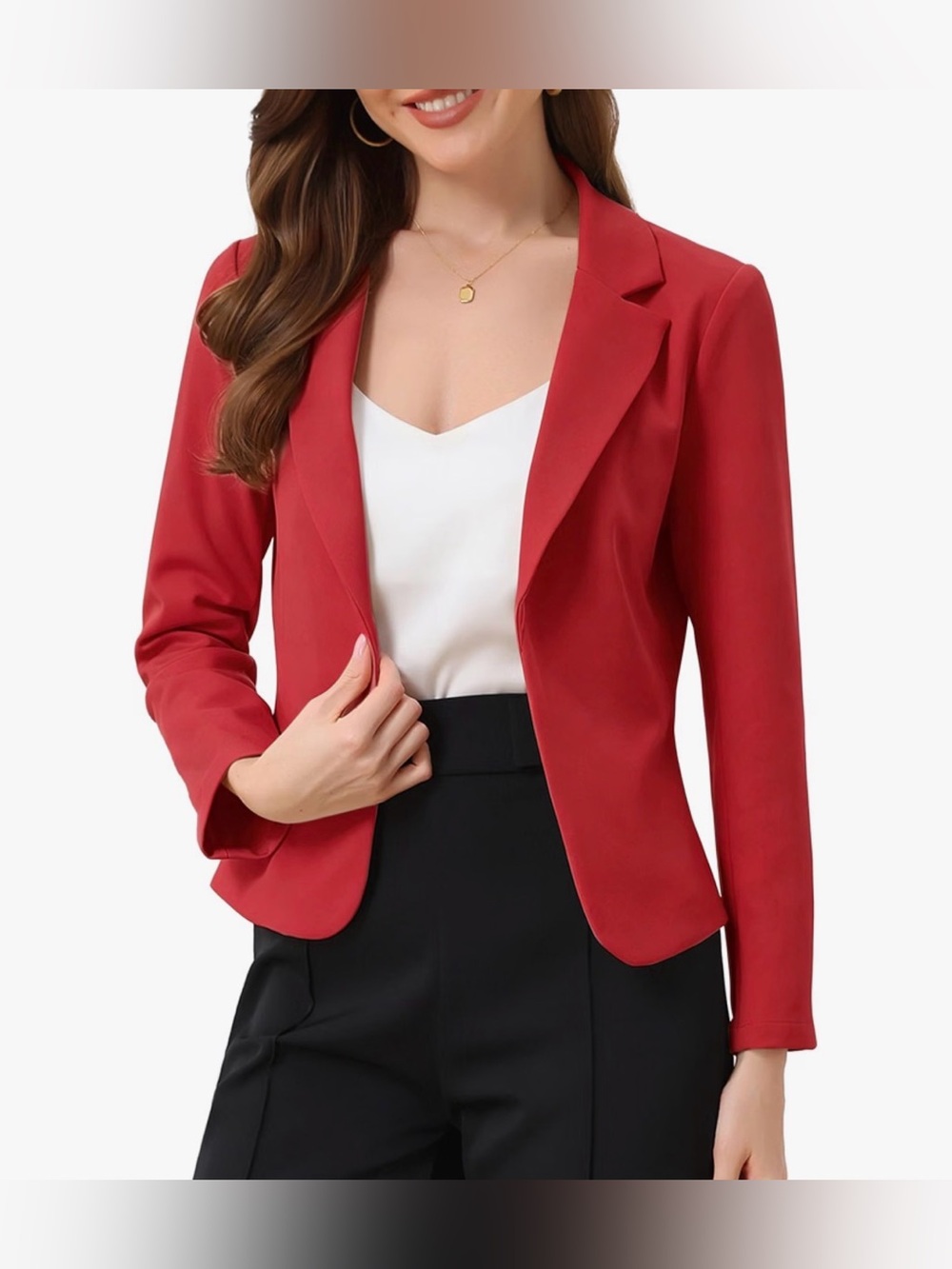 Allegra K Women's Dressy Casual Blazer Open Front Office Work Business Lightweig